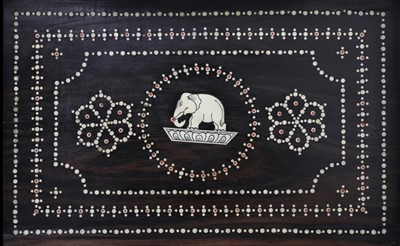 Lot 97 - A Ceylonese carved ebony workbox