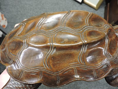 Lot 59 - A Chinese wood tortoise