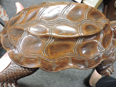 Lot 59 - A Chinese wood tortoise