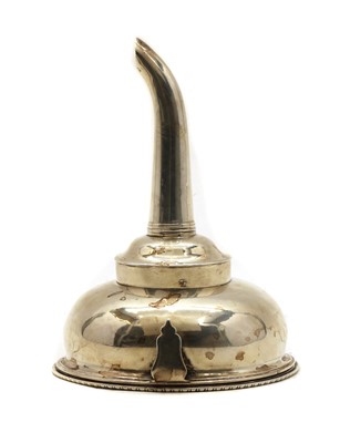 Lot 21 - A George II/ George III silver wine funnel