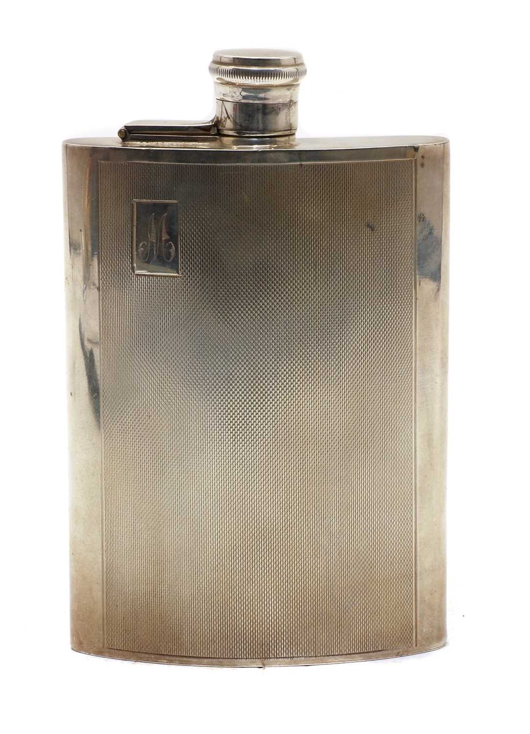 Lot 24 - An Elizabeth II silver hip flask