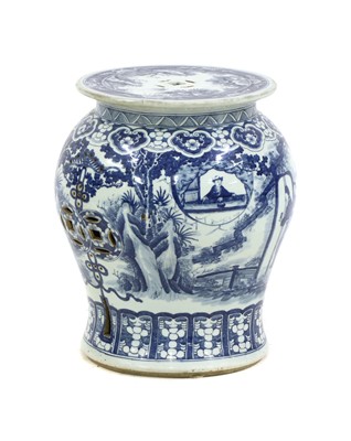Lot 387 - A Chinese blue and white garden stool