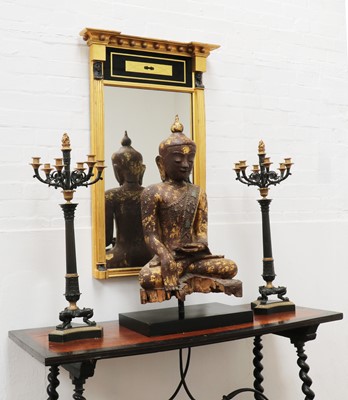 Lot 101 - A wooden and lacquered Shakyamuni Buddha