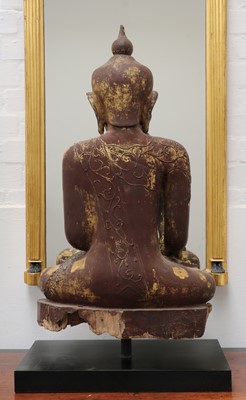 Lot 101 - A wooden and lacquered Shakyamuni Buddha