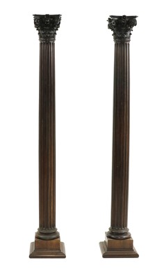 Lot 355 - A pair of carved wooden columns