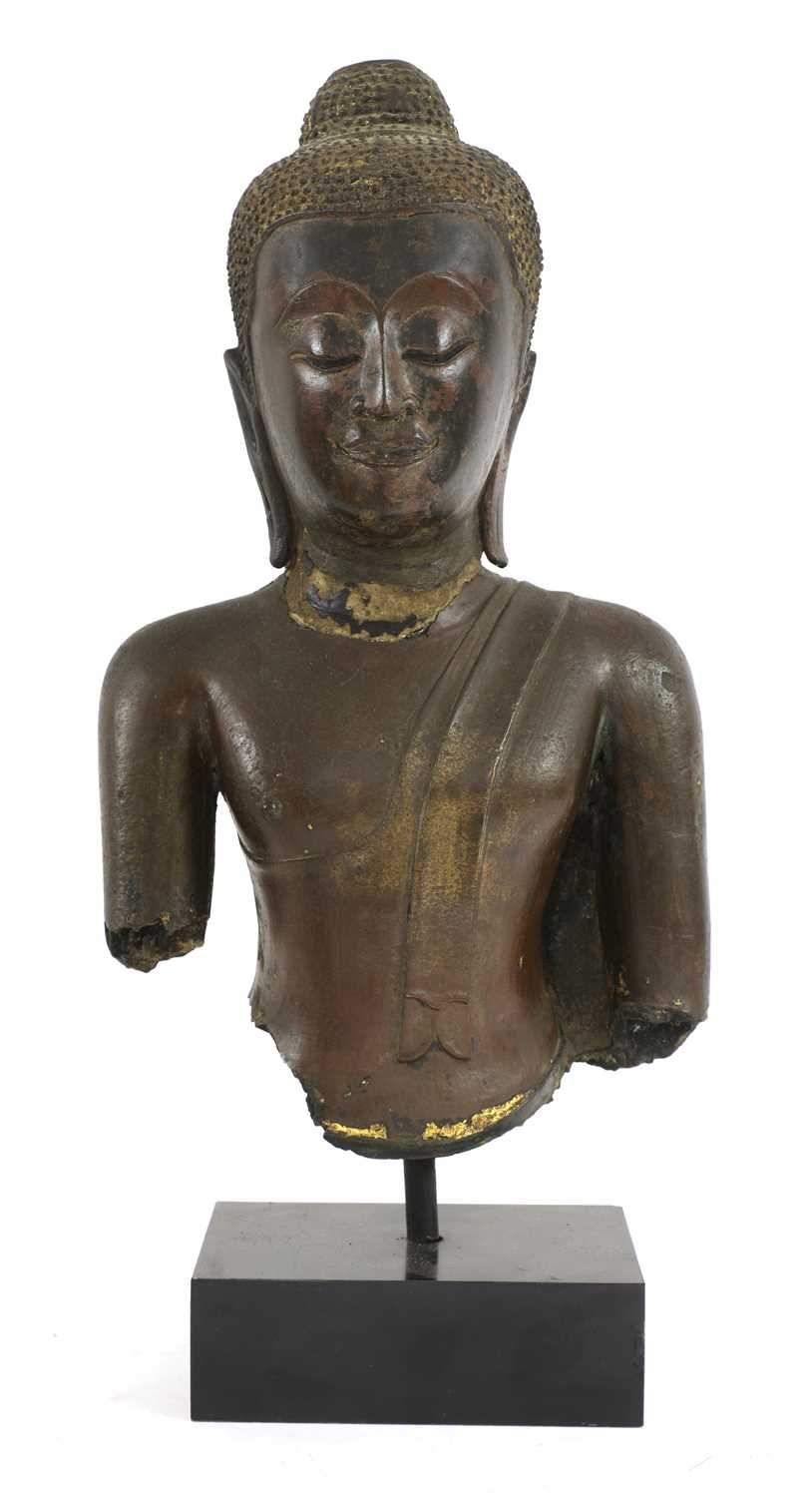 Lot 94 - A gilt-bronze bust of Buddha