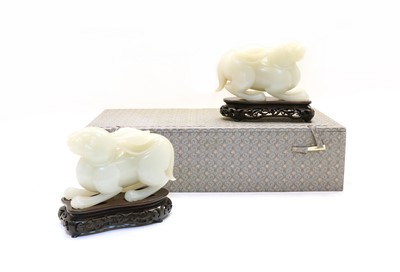 Lot 188 - A pair of Chinese jade carvings