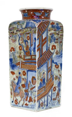 Lot 15 - A Chinese clobbered blue and white vase