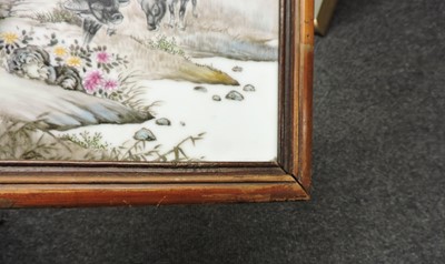 Lot 60 - A pair of Chinese enamelled porcelain plaques