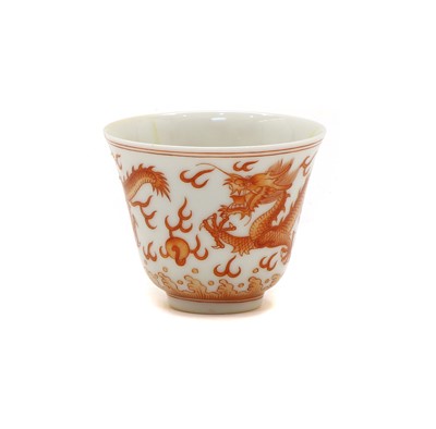Lot 88 - A Chinese iron-red cup