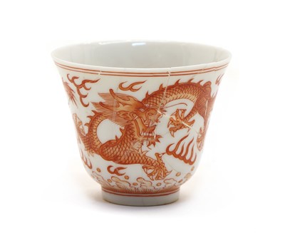 Lot 96 - A Chinese iron-red cup