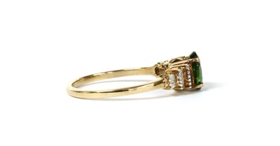 Lot 188 - A gold diopside and diamond ring