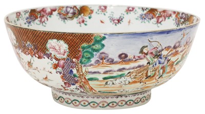 Lot 43 - A Chinese export famille rose punch bowl