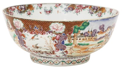 Lot 43 - A Chinese export famille rose punch bowl