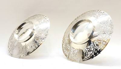 Lot 33 - A pair of pierced silver dishes