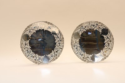 Lot 33 - A pair of pierced silver dishes