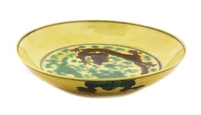 Lot 44 - A Chinese Imperial porcelain sancai saucer dish