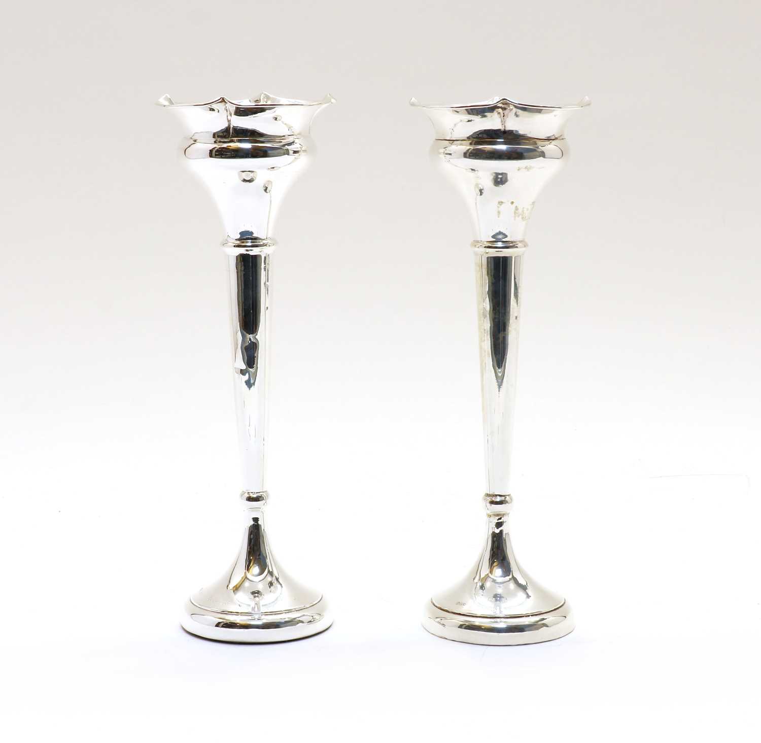 Lot 58 - A pair of silver spill vases