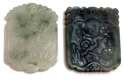 Lot 309 - Two Chinese jade plaques