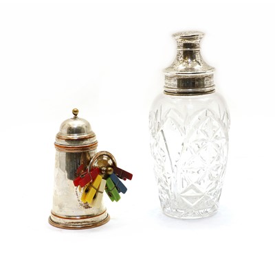 Lot 41 - A silver mounted cocktail shaker