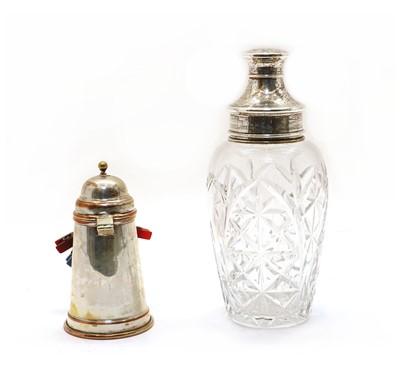 Lot 41 - A silver mounted cocktail shaker