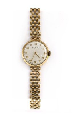 Lot 307 - A ladies' 9ct gold Rotary mechanical bracelet watch