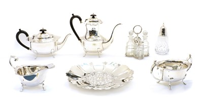 Lot 23 - Two four piece silver-plated tea and coffee sets