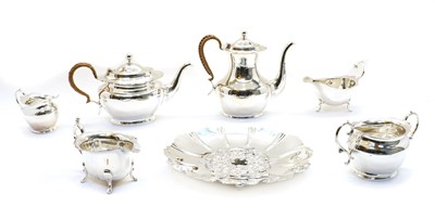 Lot 23 - Two four piece silver-plated tea and coffee sets