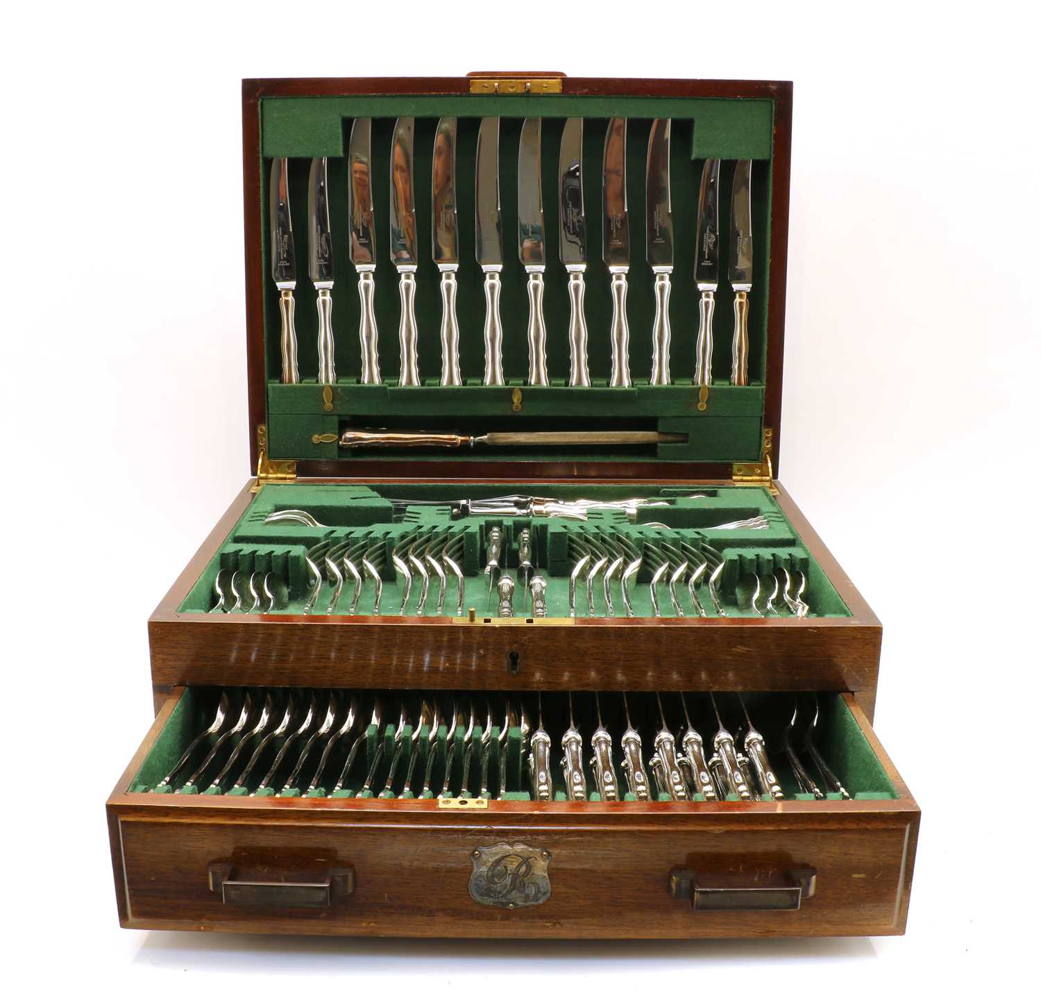 Lot 28 - A silver-plated canteen of cutlery