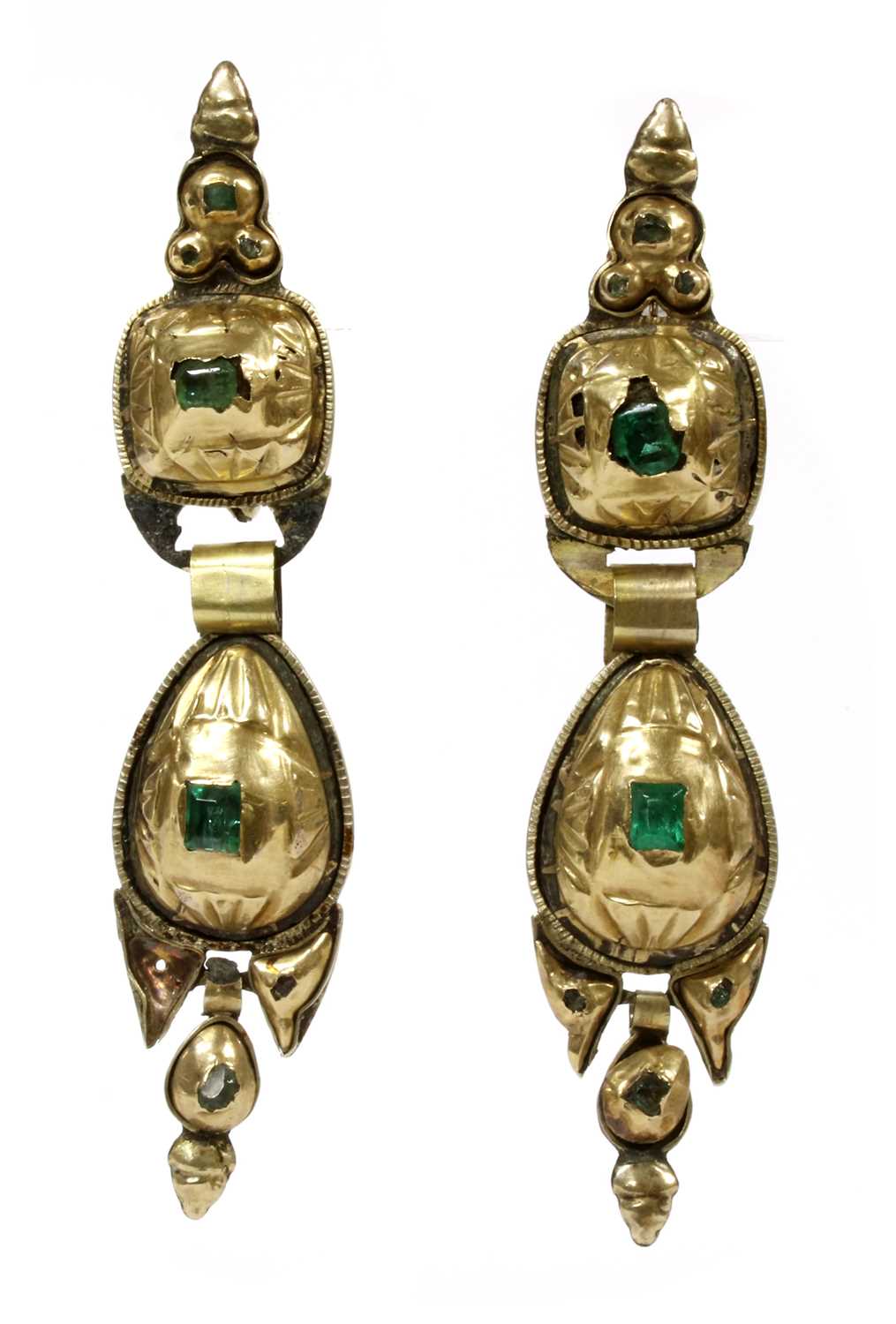 Lot 1 - A pair of 19th century Spanish Catalan emerald