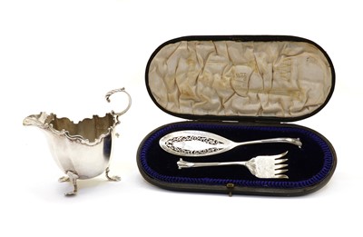 Lot 76 - A set of silver sardine serving cutlery