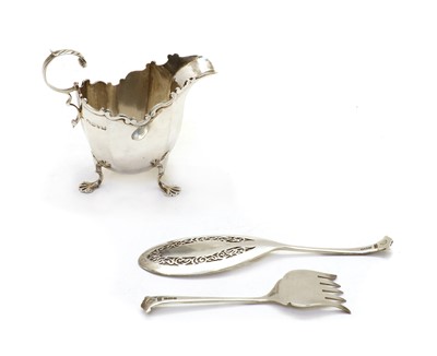Lot 76 - A set of silver sardine serving cutlery