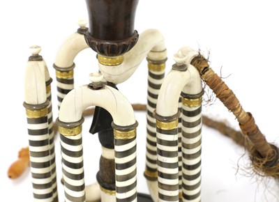 Lot 132 - An ivory and horn table hookah pipe