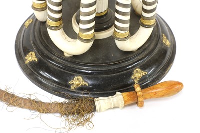 Lot 132 - An ivory and horn table hookah pipe