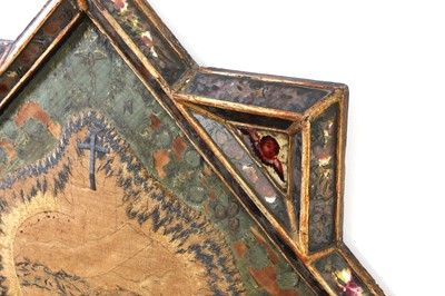 Lot 180 - An Italian gilt and reverse-painted glass frame
