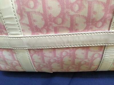 Lot 283 - A Christian Dior pink canvas Boston Bag