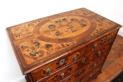 Lot 427 - A William and Mary marquetry inlaid walnut chest of drawers