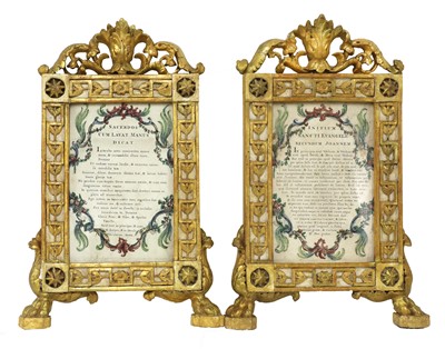 Lot 716 - A pair of gilt and painted frames