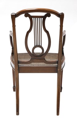 Lot 601 - A set of six mahogany Sheraton Revival dining armchairs