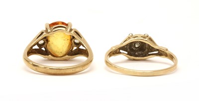 Lot 183 - A 9ct gold citrine and paste ring