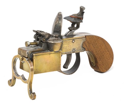 Lot 122 - A Dunhill patent brass framed flintlock 'Tinder pistol' lighter