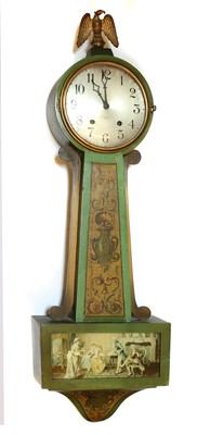 Lot 336 - A painted wall clock