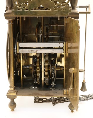 Lot 366 - A brass lantern clock