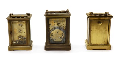 Lot 337 - Three brass carriage clocks