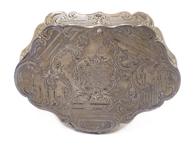 Lot 273 - A silver snuffbox of military interest