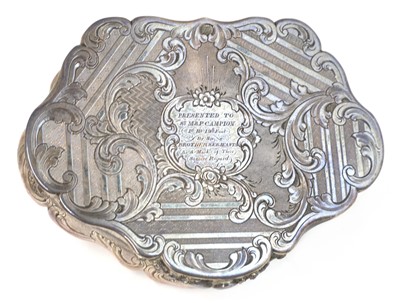 Lot 273 - A silver snuffbox of military interest