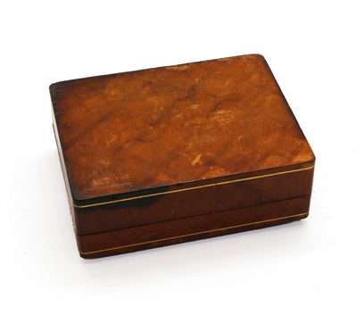 Lot 248 - A 19th Century Italian gilt heightened brown leather pietra dura box