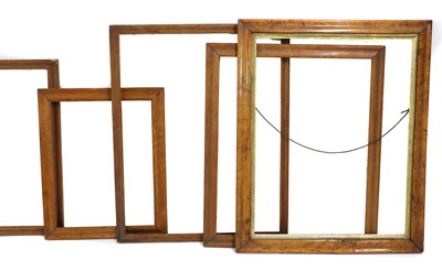 Lot 457 - Twelve Victorian burr maple picture frames