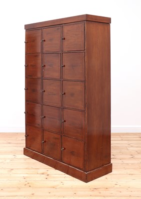 Lot 767 - A mahogany locker cabinet