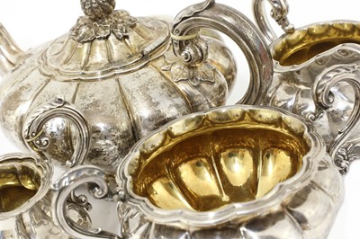 Lot 499 - An early Victorian silver four-piece tea set